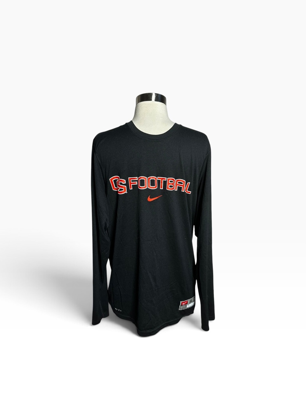 Nike Team Dri-FIT Oklahoma State OSU Football Long Sleeve Shirt Black Men’s S